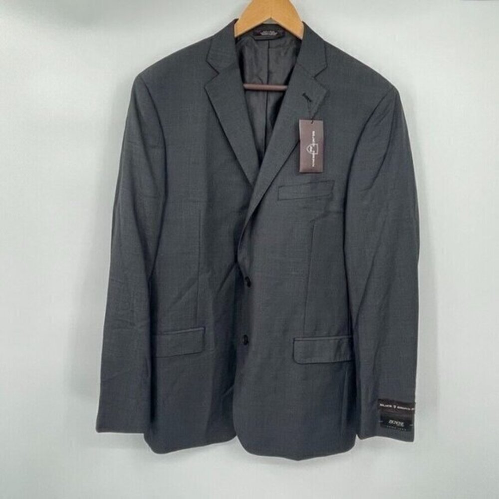 Black Brown 1826 Mens Jacket 42 Long Gray Business Casual Classic Preppy New